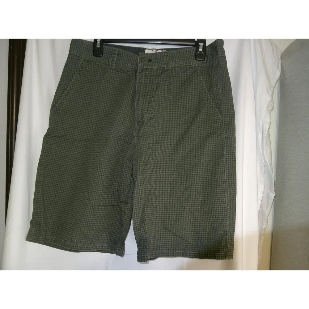 Op Men's Olive Green‎ Checkered Cargo Shorts Casual Summer Wear